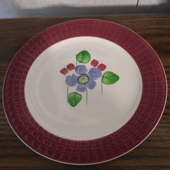 7" Plate Underglaze Hand Painted Southern Potterie - Picture 1 of 2